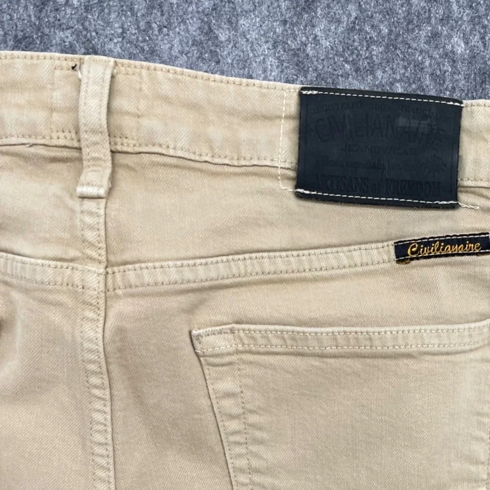 CIVILIANAIRE Jeans Mens 32x30  Slim Fit Beige Denim Walker Allen Edmonds